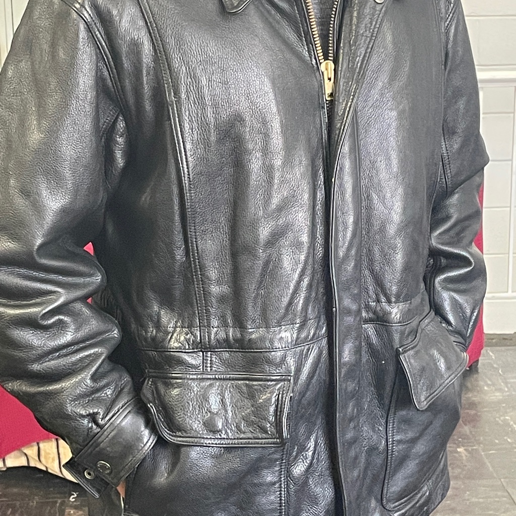 Pierre Cardin Vintage Original 1980’s Black Men’s Leather Blouson Jacket Sx L
